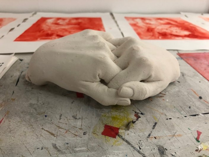 art school barcelona plaster hands